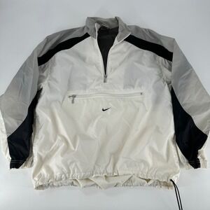 Nike Women's Windbreaker Jacket Pullover Hooded Sportswear White Medium VTG